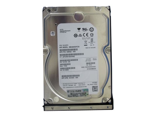 HPE Midline - Hard drive - 3 TB - hot-swap - 3.5 LFF Low Profile - SATA 6Gb/s - 7200 rpm"