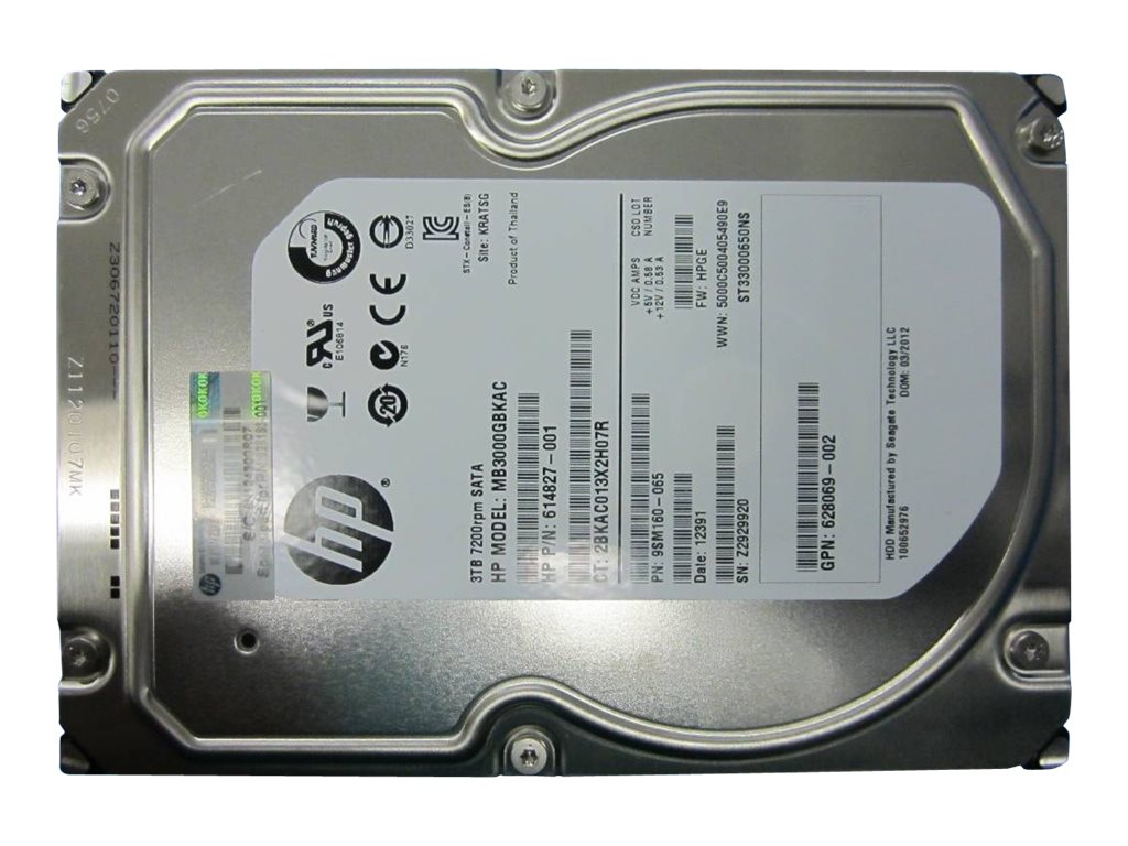 HPE Midline - Hard drive - 3 TB - internal - 3.5 LFF - SATA 6Gb/s - 7200 rpm"