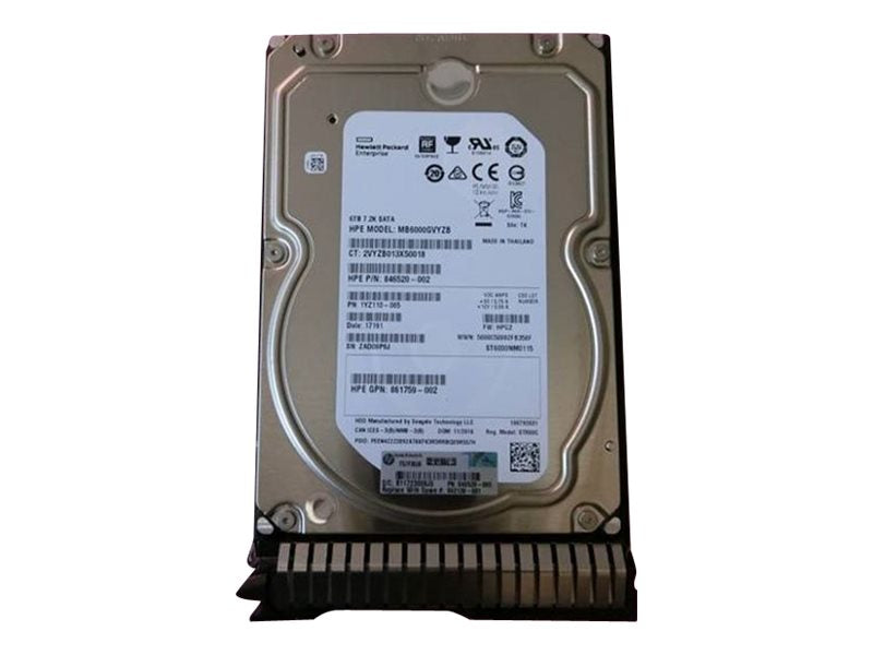 HPE Midline - Hard drive - 6 TB - 3.5 LFF - SATA 6Gb/s - 7200 rpm - with HPE SmartDrive carrier"
