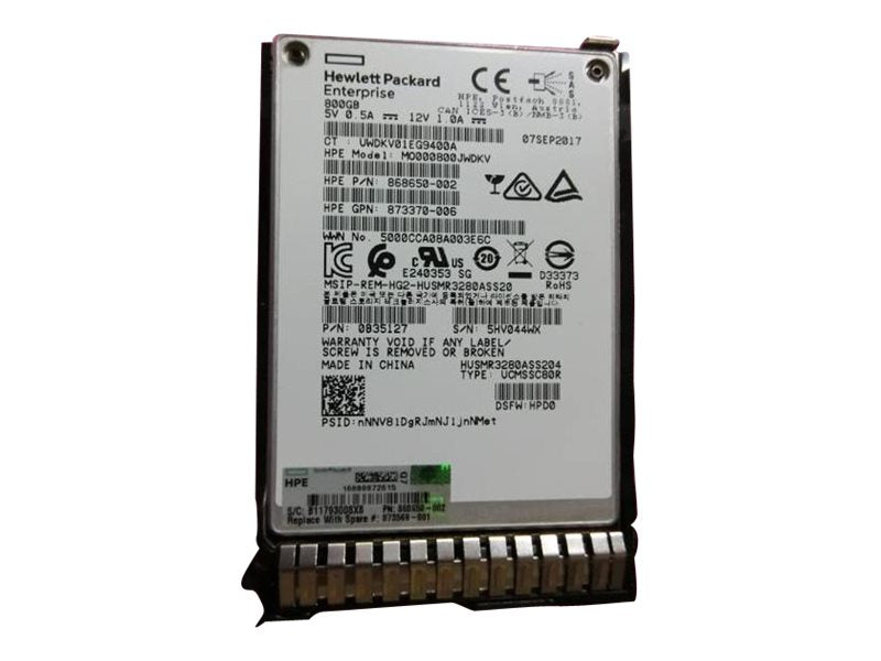 HPE Mixed Use - SSD - 800 GB - hot-swap - 2.5 SFF - SAS 12Gb/s - with HPE Smart Carrier"