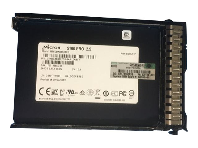 HPE Mixed Use - SSD - 960 GB - 2.5 SFF - SATA 6Gb/s - with HPE Smart Carrier"