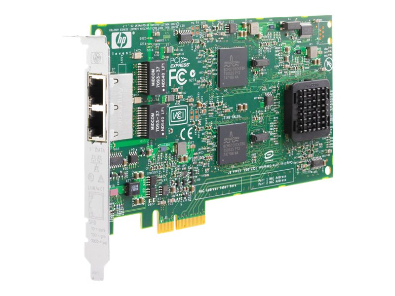 HPE NC380T - Network adapter - PCIe x4 - Gigabit Ethernet x 2 - for ProLiant DL160 G5, DL165 G5, DL180 G5, DL320 G5p,
