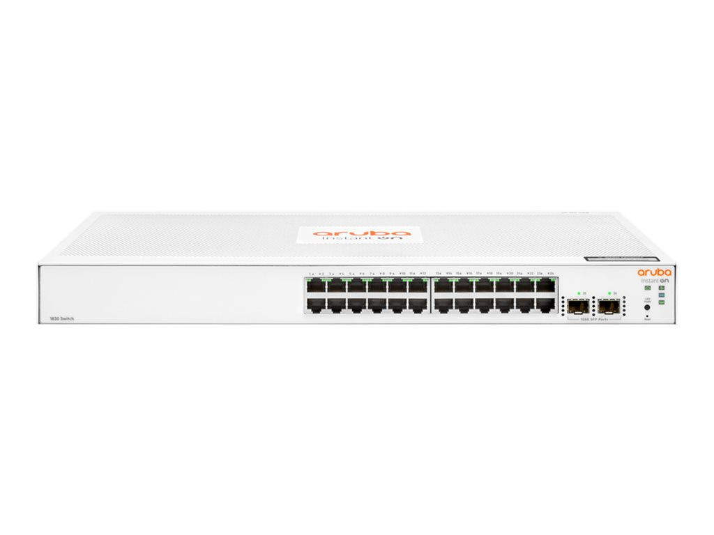 HPE Networking Instant On 1830 24G 2SFP Switch - Switch - smart - 24 x 10/100/1000 + 2 x Gigabit SFP - desktop, rack-mountable JL812A#B2E