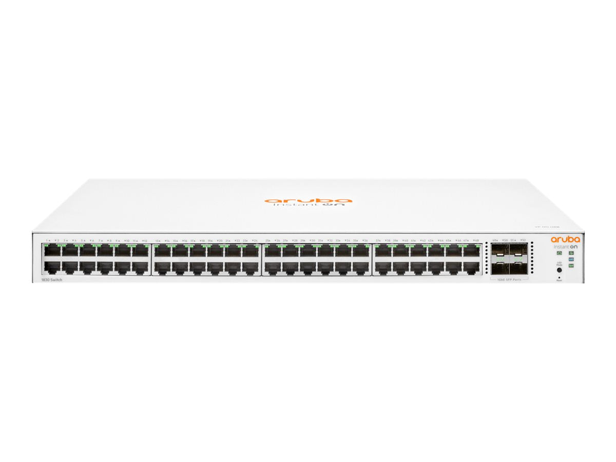 HPE Networking Instant On 1830 48G 4SFP Switch - Switch - smart - 48 x 10/100/1000 + 4 x Gigabit SFP - desktop, rack-mountable JL814A#B2E
