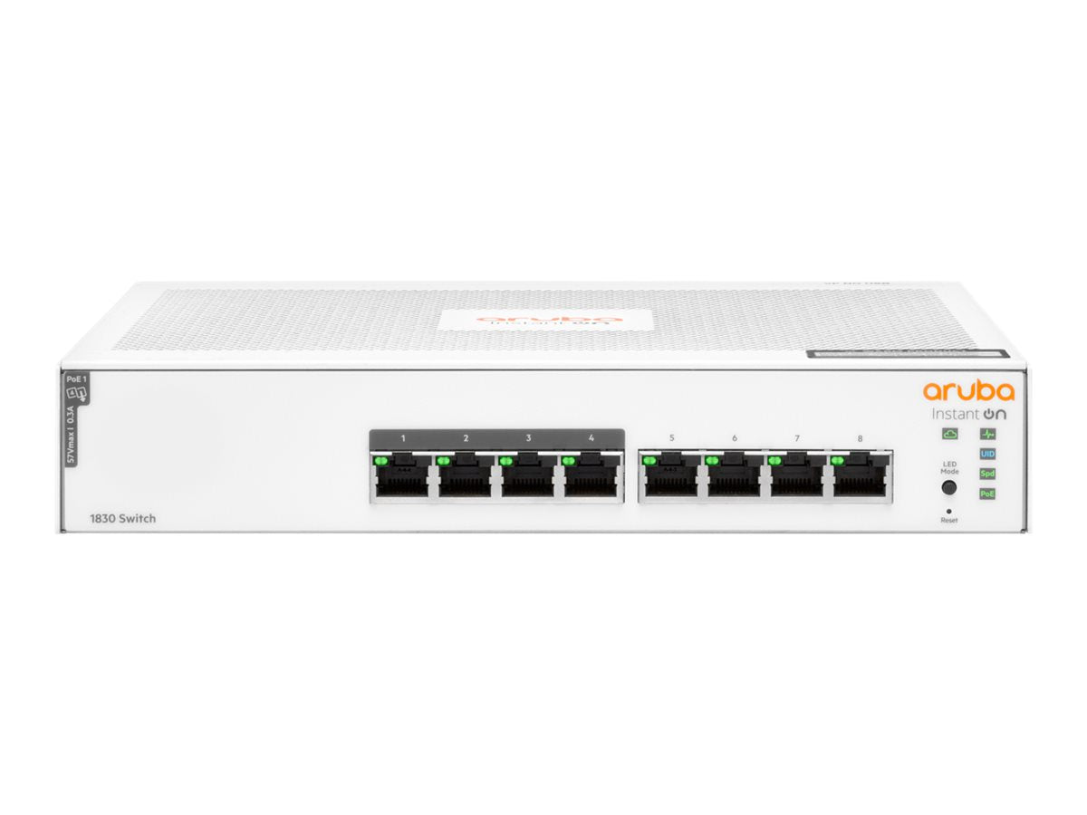 HPE Networking Instant On 1830 8G 4p Class4 PoE 65W Switch - Switch - smart - 4 x 10/100/1000 + 4 x 10/100/1000 (PoE+) - desktop, JL811A#B2E