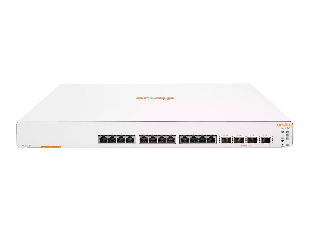 HPE Networking Instant On 1960 12XGT 4SFP+ Switch - Switch - L2+ - smart - 12 x 100/1000/10000 + 4 x 10 Gigabit SFP+ - desktop, JL805A#B2E