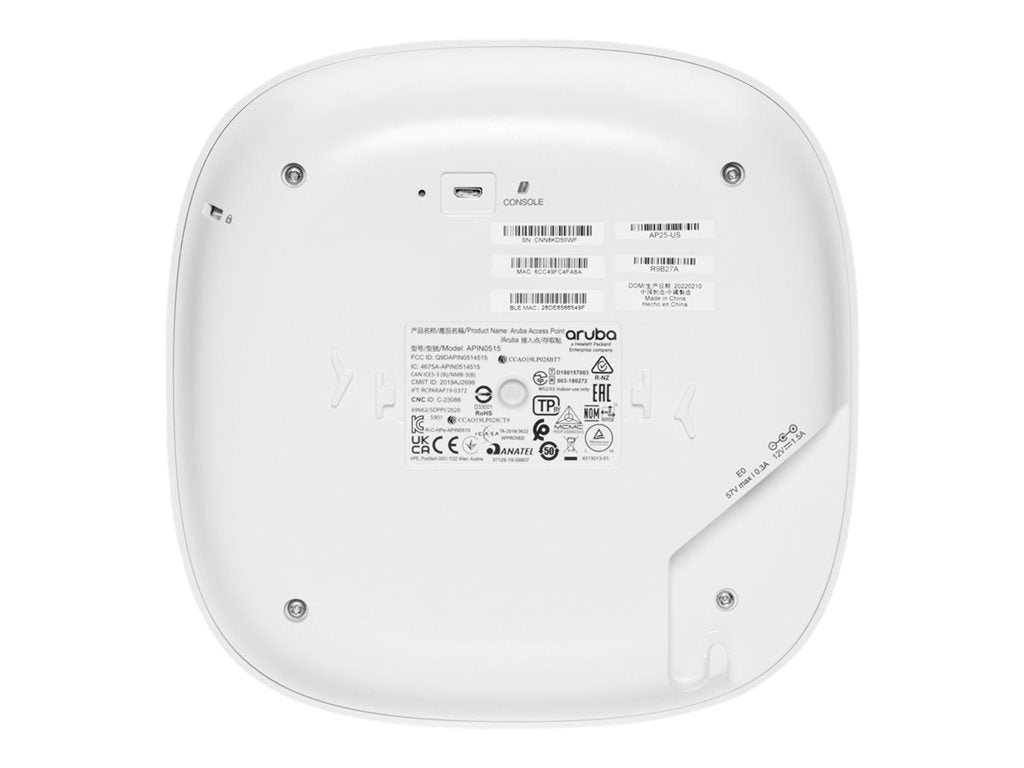 HPE Networking Instant On AP25 (EU) - Wireless access point - Wi-Fi 6 - Bluetooth - 2.4 GHz, 5 GHz - cloud-managed - wall / ceiling R9B33A