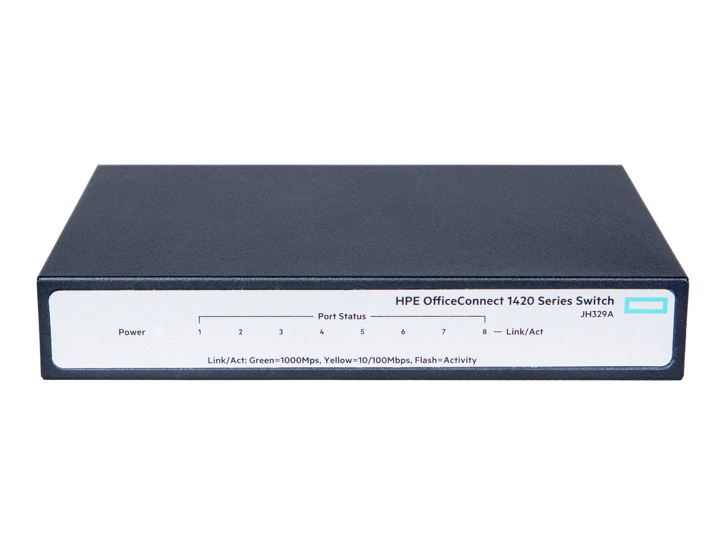 HPE OfficeConnect 1420 8G - Switch - unmanaged - 8 x 10/100/1000 - desktop - BTO JH329A#1HP