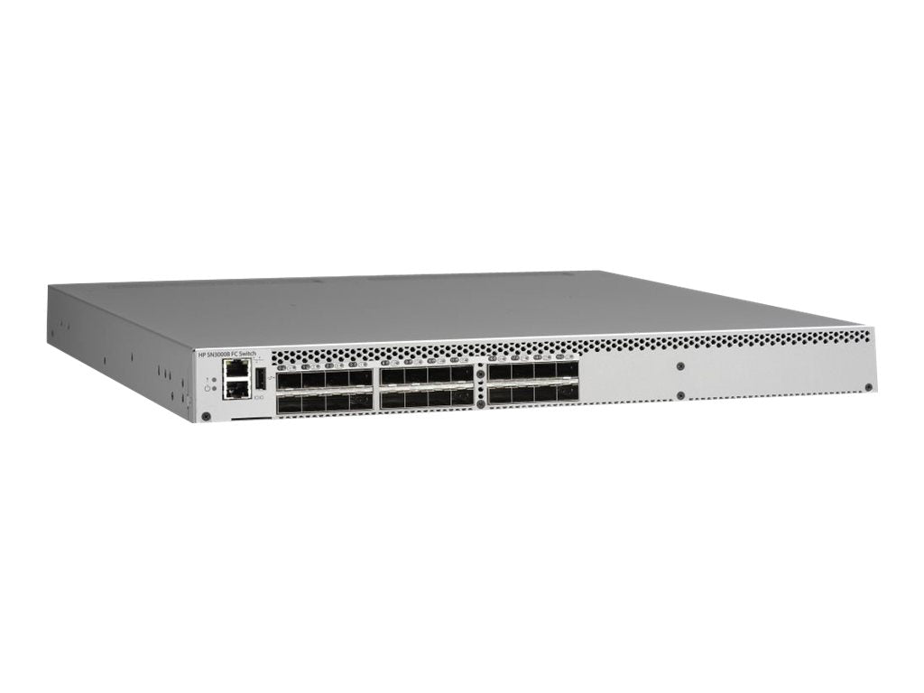 HPE SN3000B 16Gb 24-port/24-port Active Fibre Channel Switch - Switch - 24 x SFP+ - rack-mountable - HPE Complete