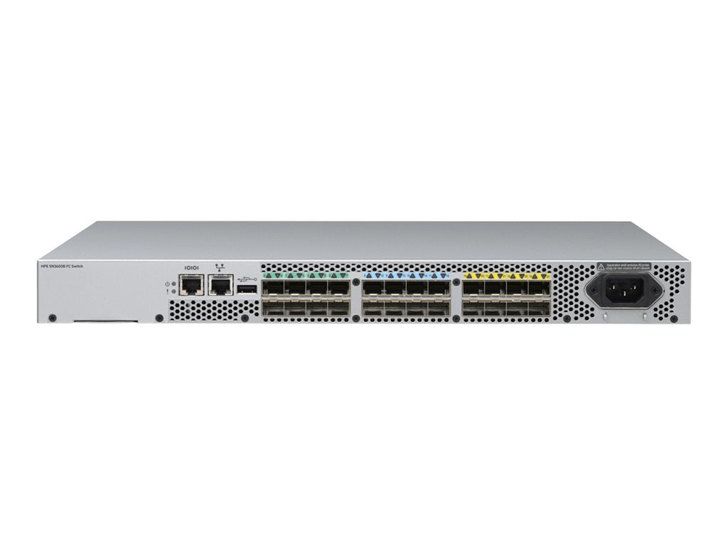 HPE SN3600B 32Gb 24/24 24-port 32Gb Short Wave SFP28 Fibre Channel Switch - B-Series - switch - managed - 24 x 32Gb Fibre Channel R8P28A#AC3