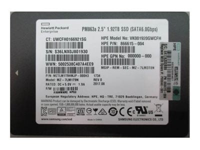 HPE - SSD - Read Intensive - 1.9 TB - internal - 2.5 SFF - SATA 6Gb/s"