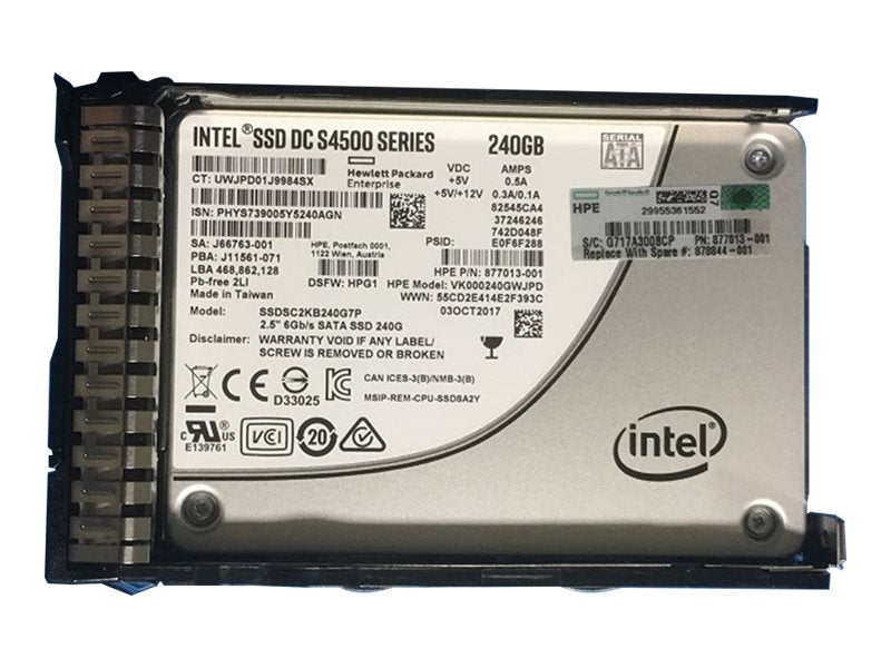 HPE - SSD - Read Intensive - 240 GB - internal - 2.5 SFF - SATA 6Gb/s - with HPE Smart Carrier"