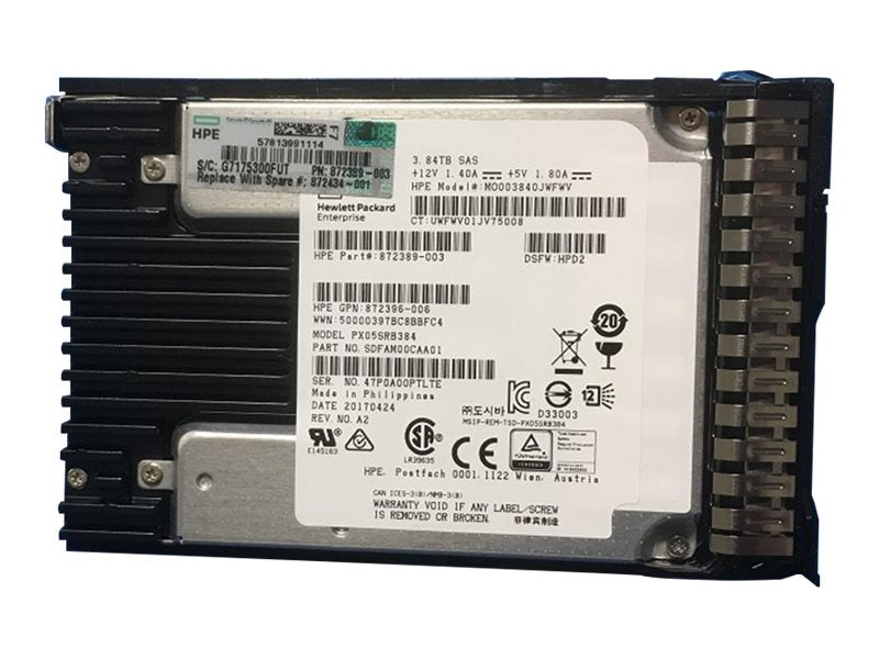 HPE - SSD - Read Intensive - 3.84 TB - hot-swap - 2.5 SFF - SAS 12Gb/s - with HPE Smart Carrier"