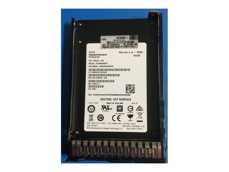 HPE - SSD - Read Intensive - 960 GB - hot-swap - 2.5 SFF - PCIe x4 (NVMe) - with HPE Smart Carrier NVMe - for ProLiant