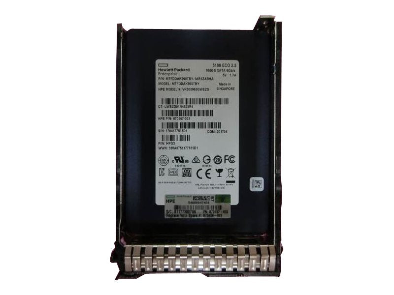 HPE - SSD - Read Intensive - 960 GB - hot-swap - 2.5 SFF - SATA 6Gb/s - with HPE Smart Carrier"