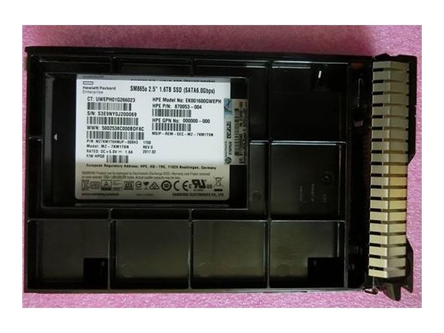 HPE - SSD - Write Intensive-3 - 1.6 TB - 2.5 SFF - SATA 6Gb/s - with HPE Smart Carrier Converter"