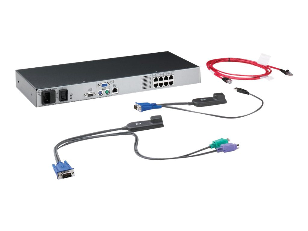 HPE Server Console Switch - KVM switch - CAT5 - 8 x KVM port(s) - 1 local user - rack-mountable - for ProLiant DL160 G6,