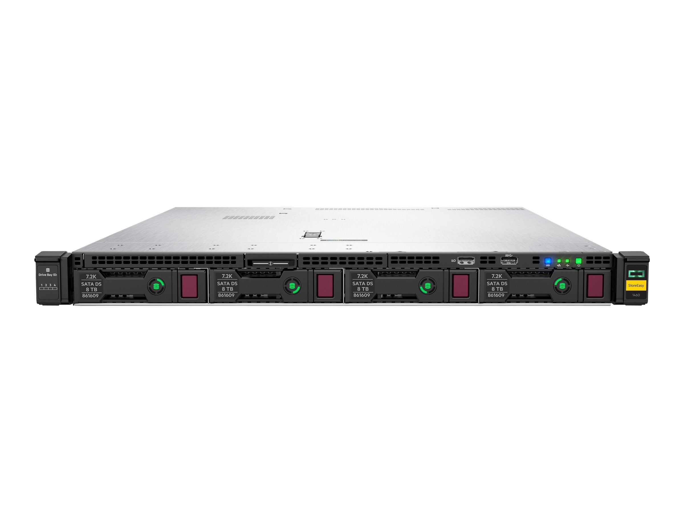 HPE StoreEasy 1460 - NAS server - 4 bays - 8 TB - rack-mountable - SATA 6Gb/s / SAS 12Gb/s - HDD 2 TB x 4 - RAID RAID 0, 1, 5, R7G16AR