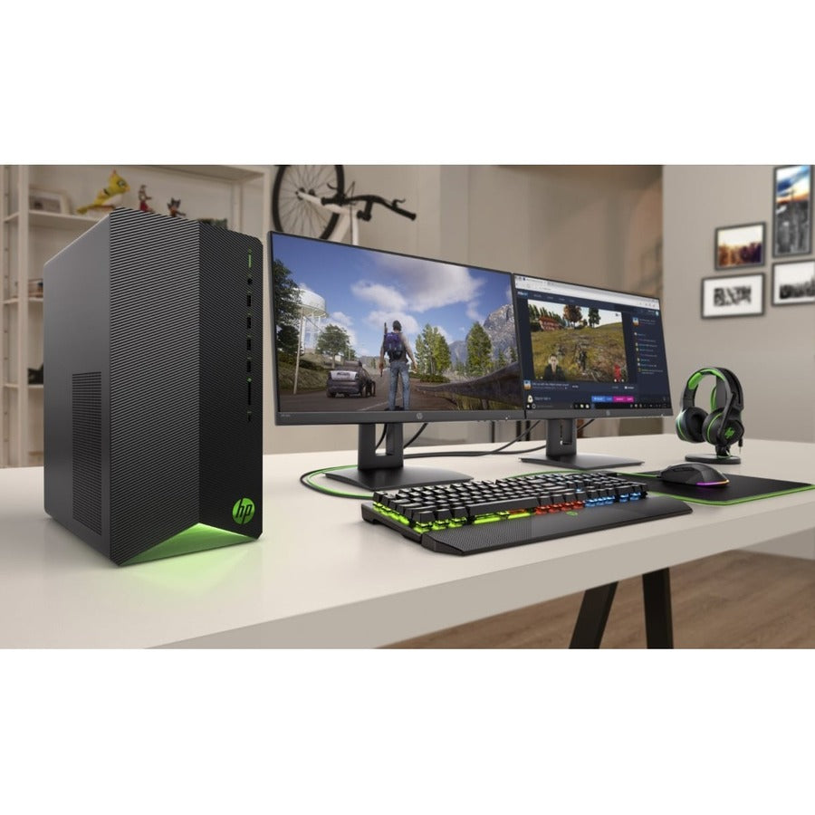 HPI SOURCING - NEW Pavilion Gaming TG01-2000a TG01-2360 Gaming Desktop Computer - AMD Ryzen 7 5700G Octa-core (8 Core) 3.80 GHz - 16 GB RAM DDR4 SDRAM - 512 GB M.2 PCI Express NVMe SSD - Tower - Shadow Black, Acid Green 328R7AA#ABA