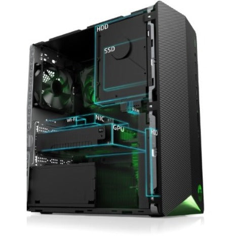 HPI SOURCING - NEW Pavilion Gaming TG01-2000a TG01-2360 Gaming Desktop Computer - AMD Ryzen 7 5700G Octa-core (8 Core) 3.80 GHz - 16 GB RAM DDR4 SDRAM - 512 GB M.2 PCI Express NVMe SSD - Tower - Shadow Black, Acid Green 328R7AA#ABA