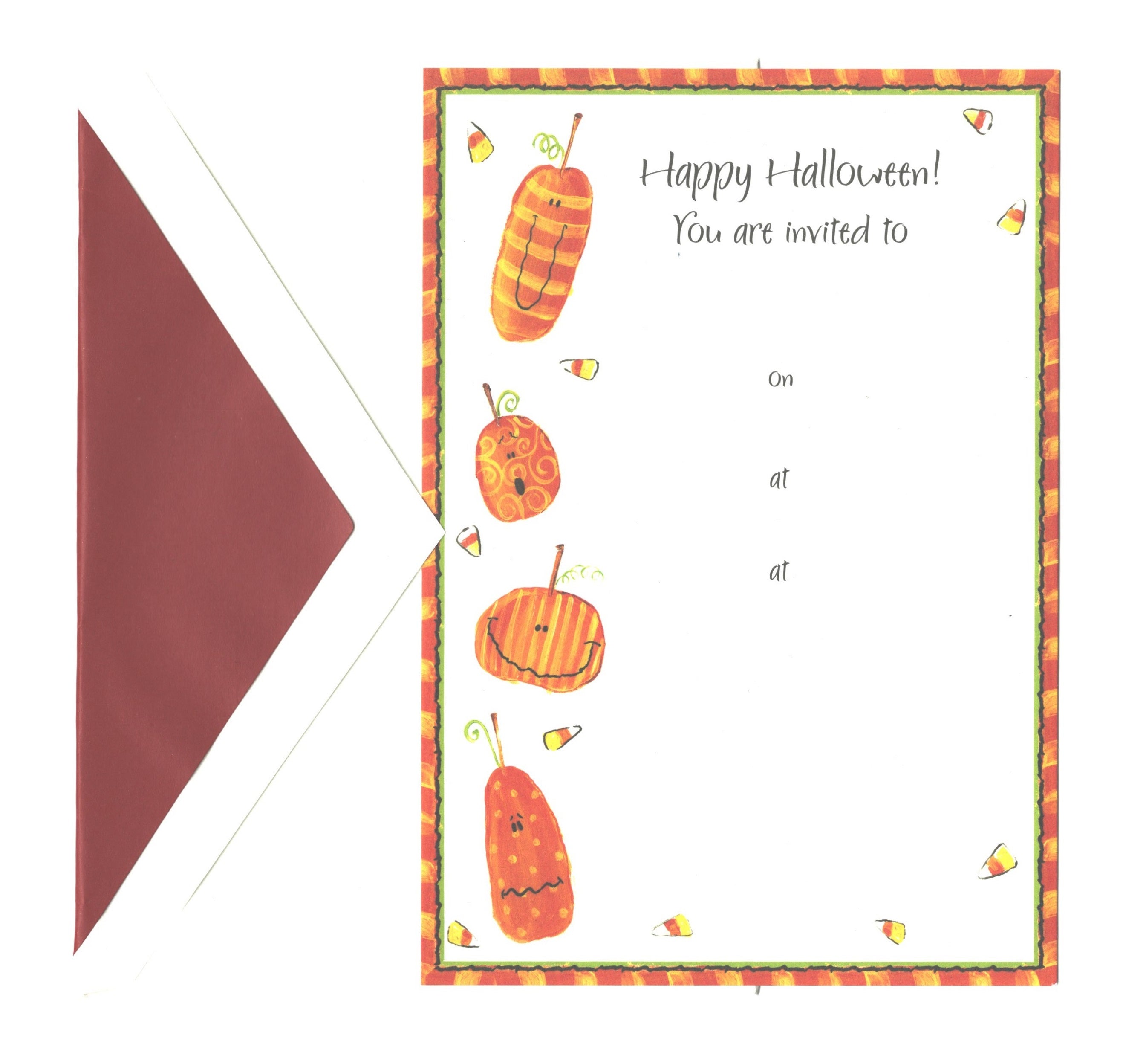 Halloween Pumpkins - Invitations With Envelopes