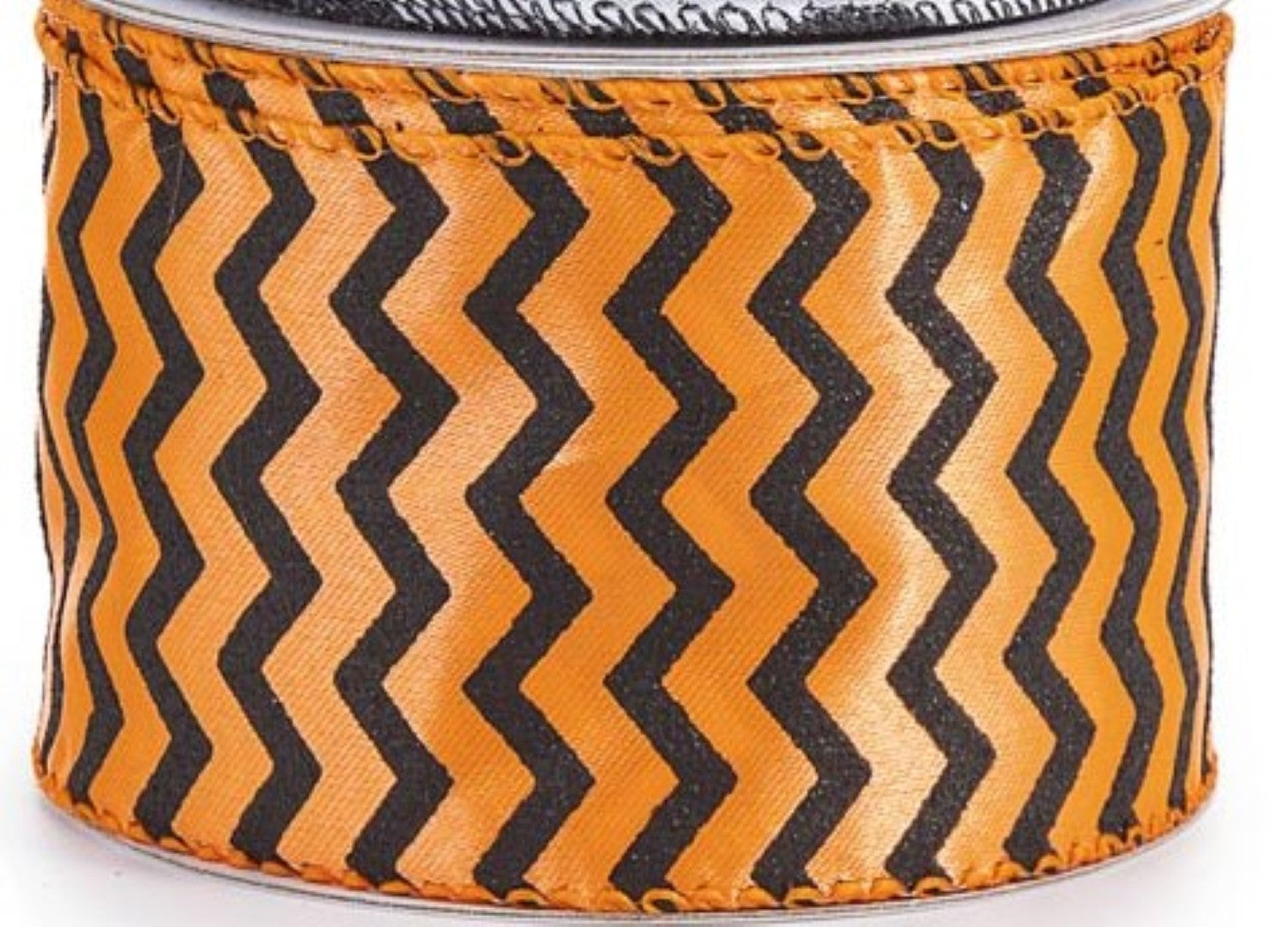 Halloween Wire Ribbon 2.5 inches x 25 feet - Black Sparkle