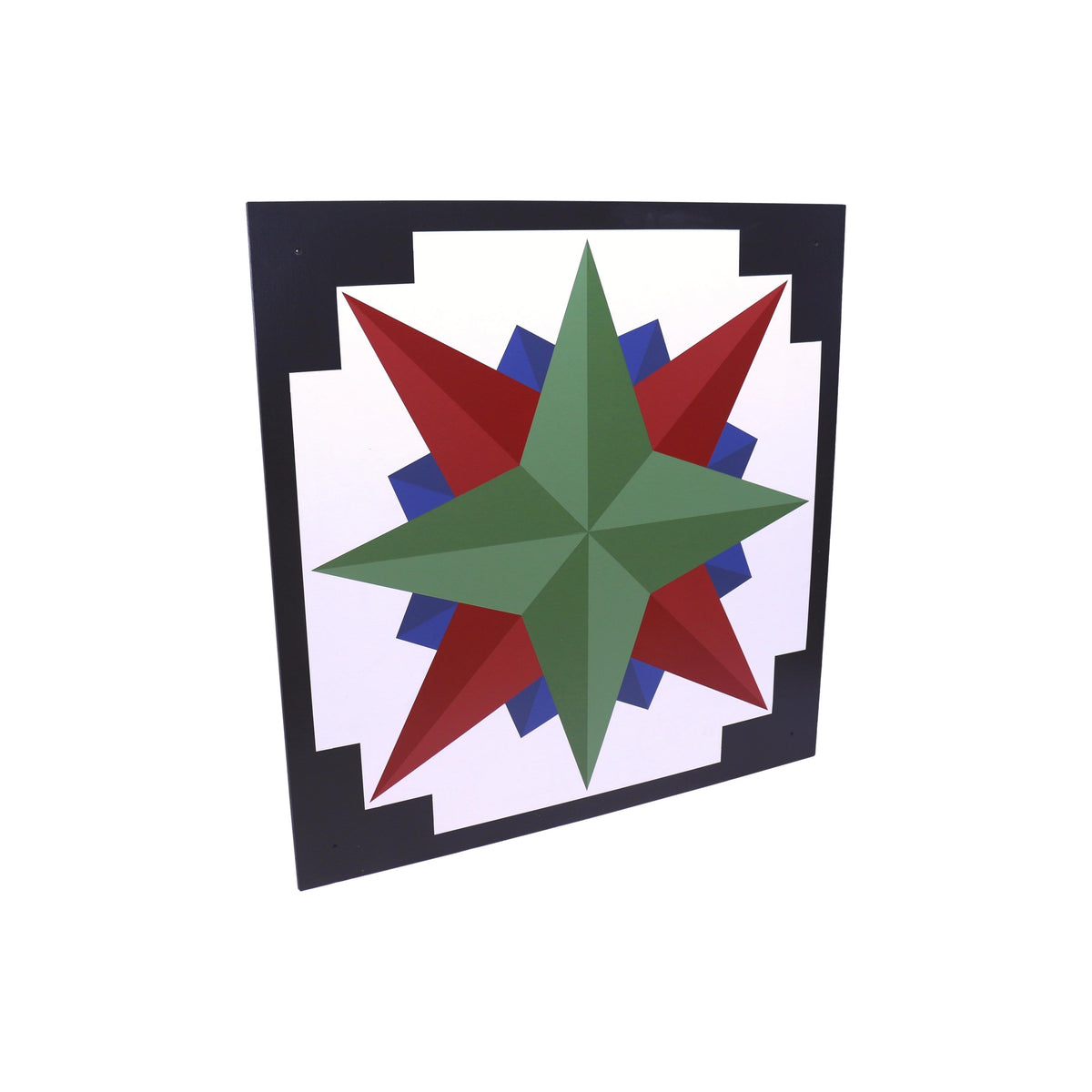 Hand-Painted Barn Quilt Sign - Mariner's Compass "Sailor" Design