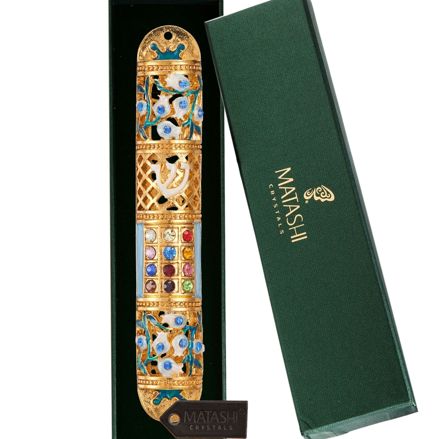 Hand Painted Enamel Mezuzah