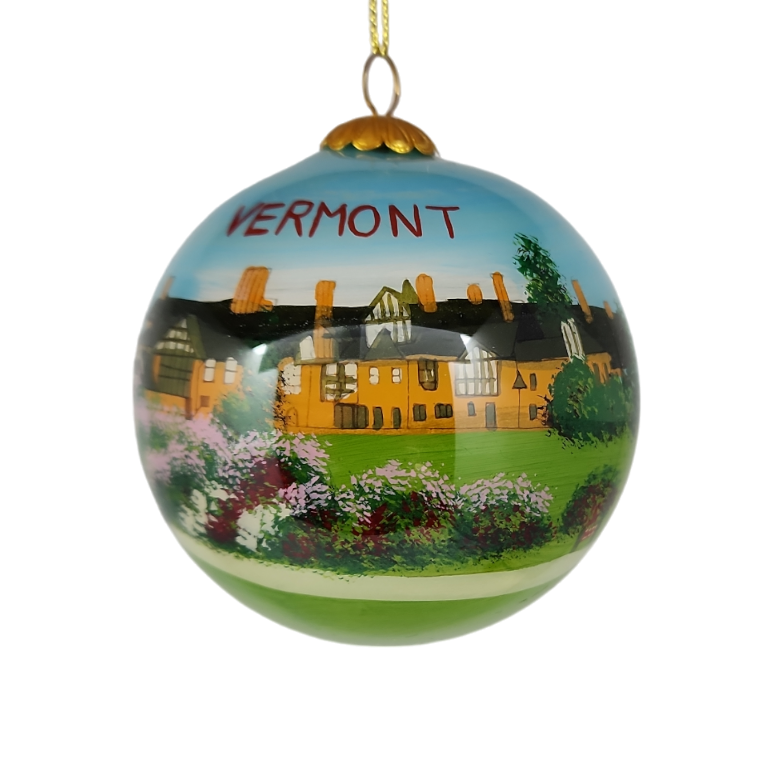 Hand Painted Glass Globe Ornament - The Inn At Shelburne Farms