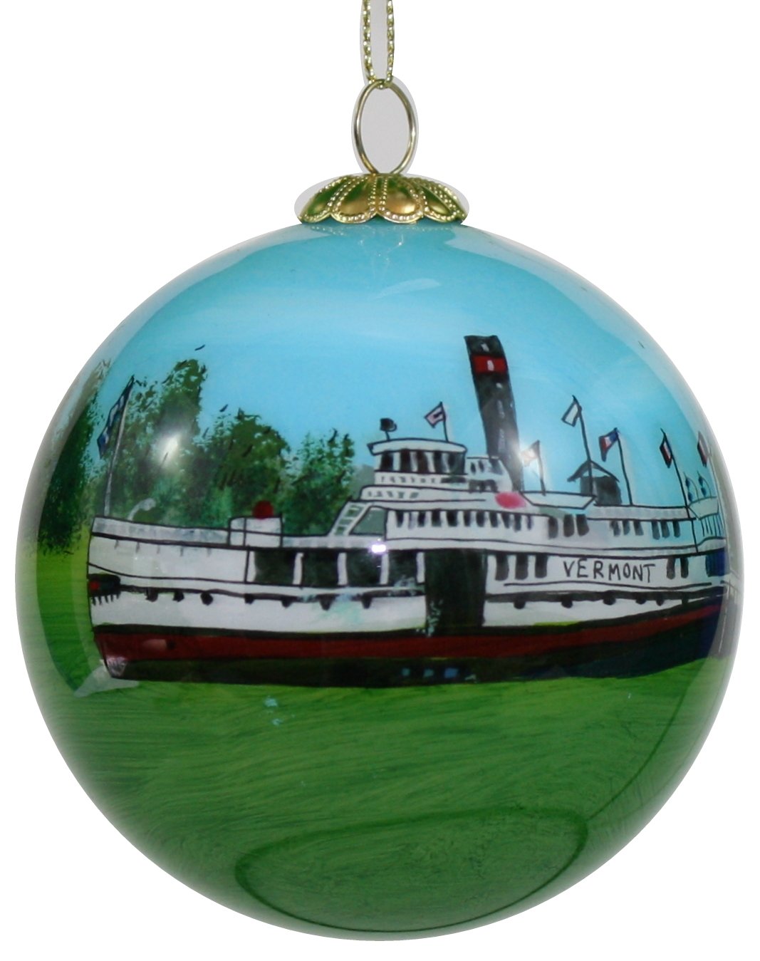 Hand Painted Glass Globe Ornament - The Shelburne Country Store