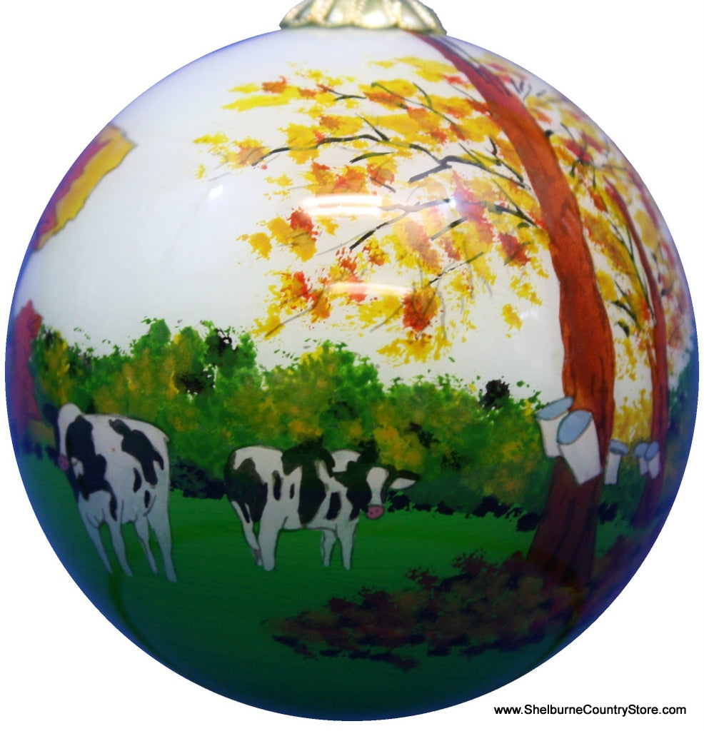 Hand Painted Glass Globe Ornament - The Shelburne Country Store