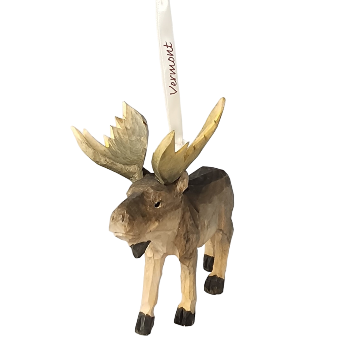 Handcarved Wood Ornament - Bull Moose