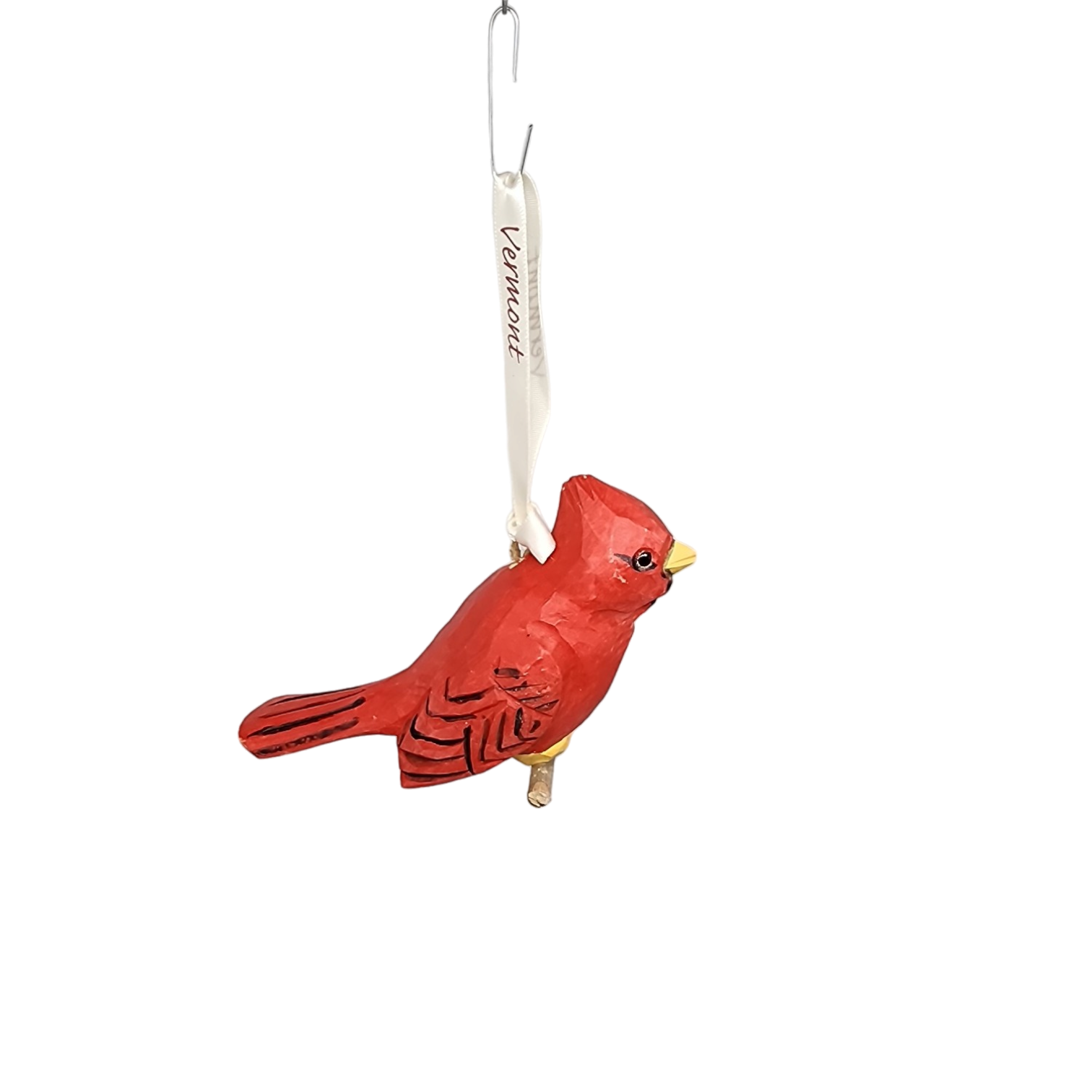 Handcarved Wood Ornament - Red Cardinal
