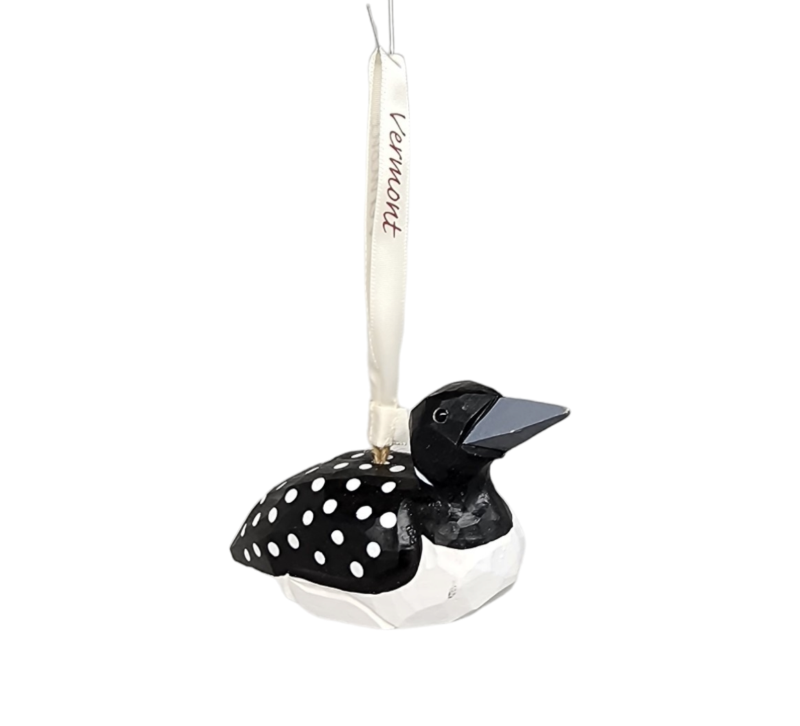 Handcarved Wood Ornament - Spotted Loon