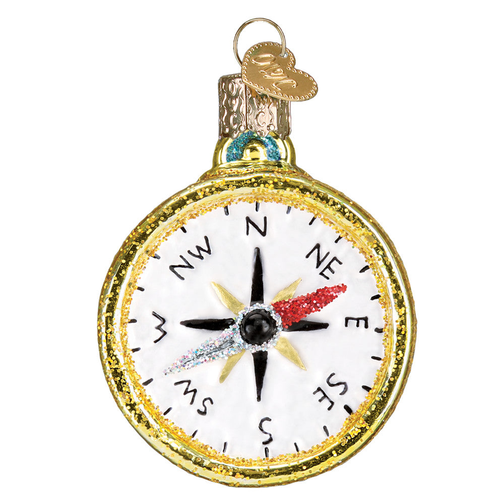 Handheld Compass Glass Ornament