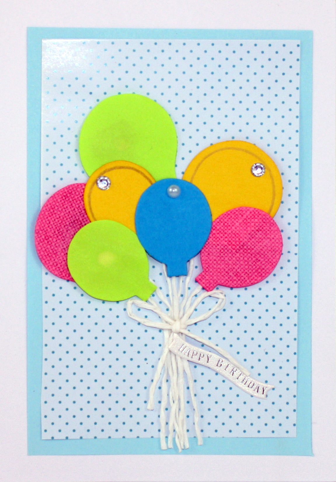 Handmade Embellished Birthday Celebration Card - Yellow Presents