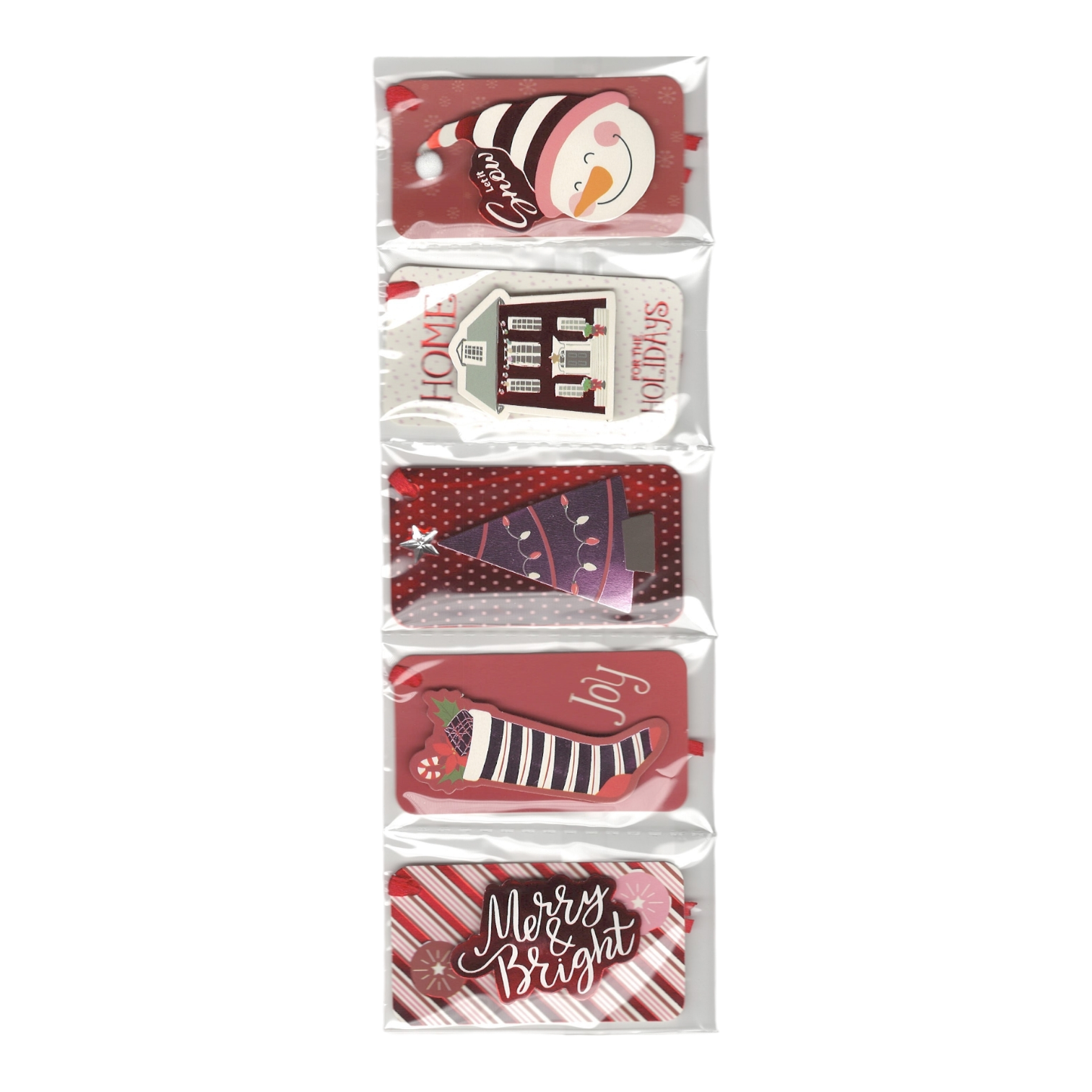 Handmade Gift Tags 5 Count - Classic Reds