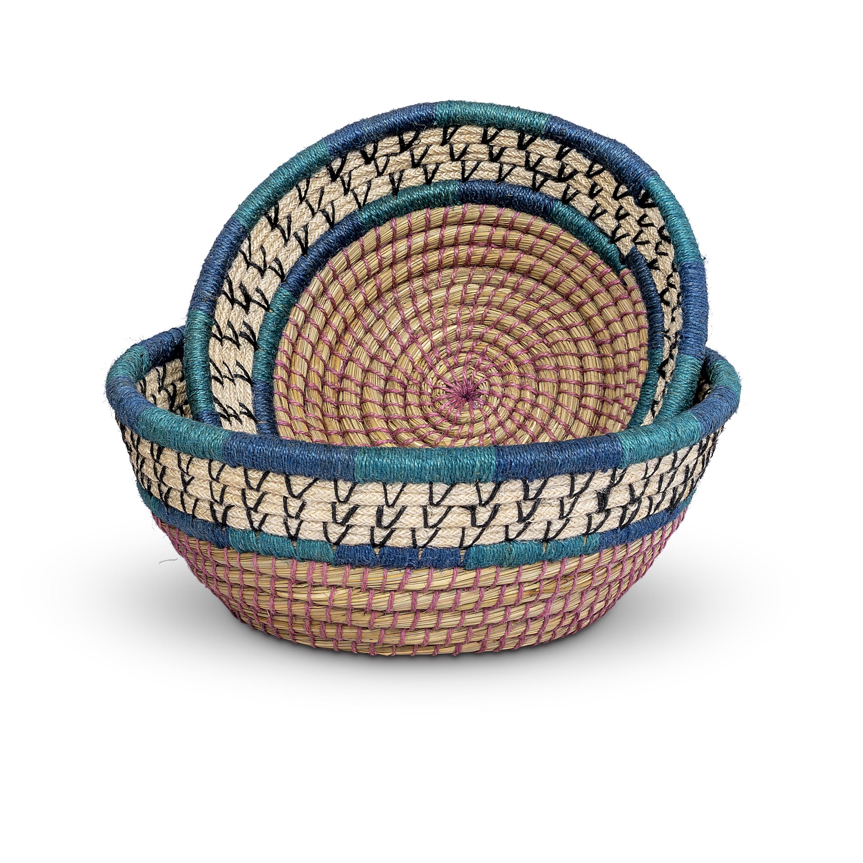 Handwoven Natural Grass Basket -