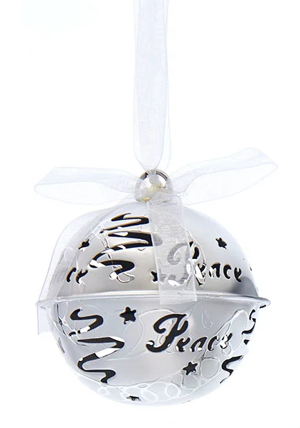 Hanging Word Bell Ornaments - Silver -