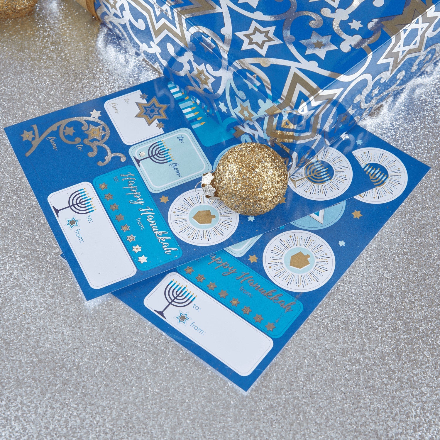 Hanukkah Shine Gift Tag Sheets