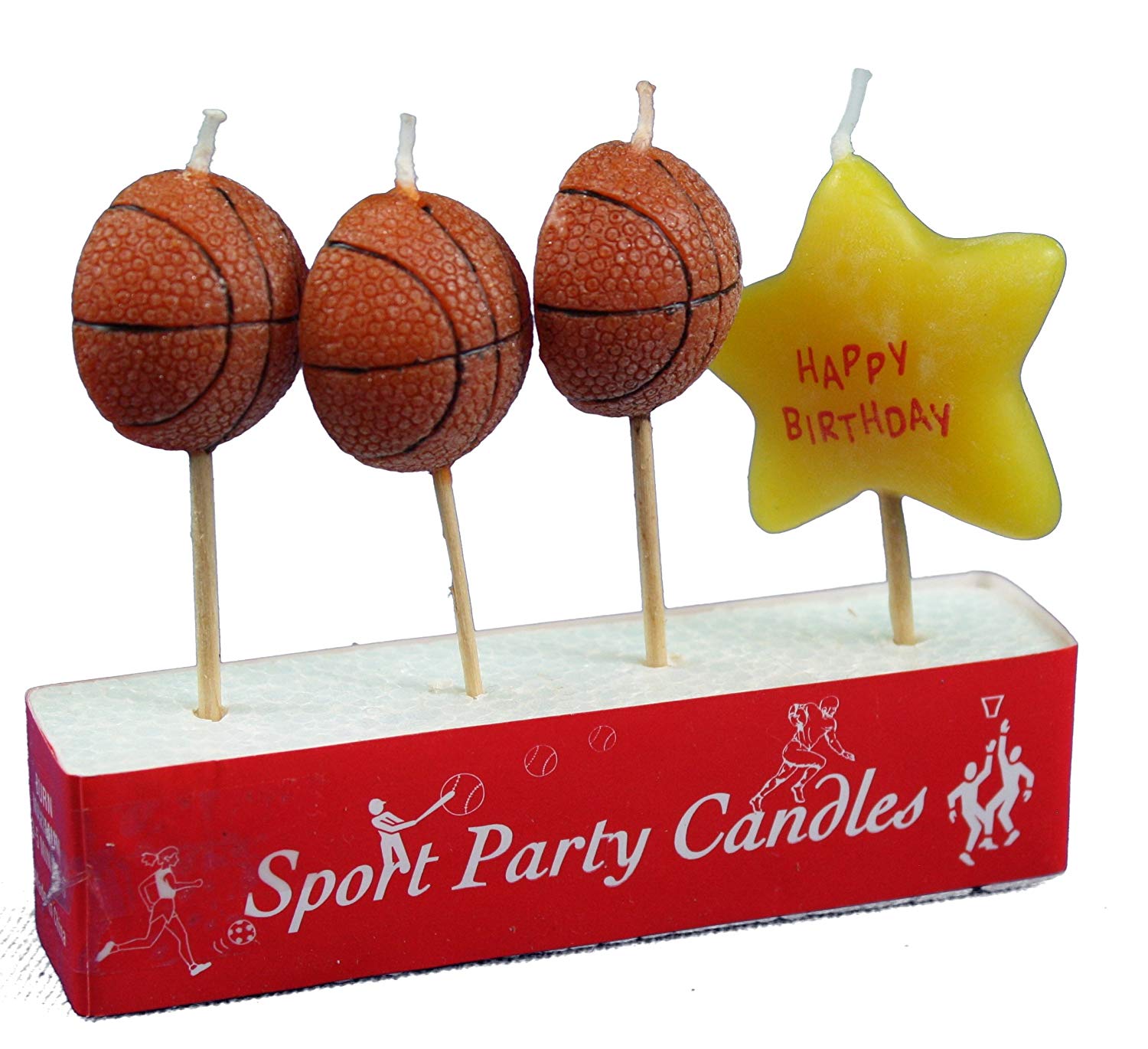 Happy Birthday Cake Candles - Basketball