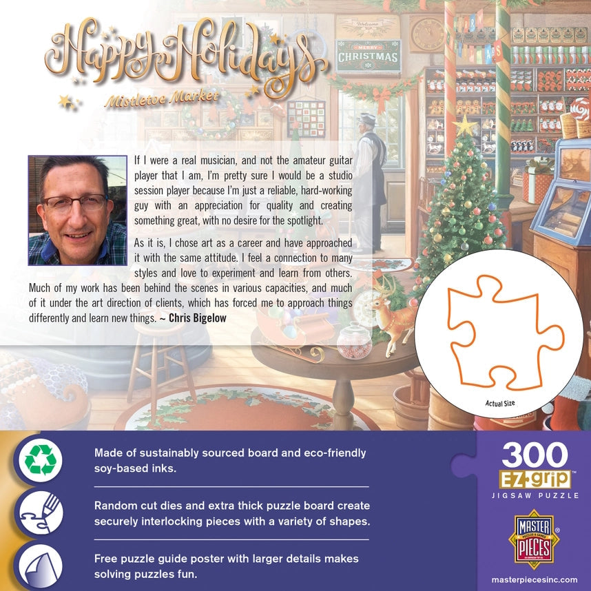 Happy Holidays - Mistletoe Market 300 Piece Ez Grip Jigsaw Puzzle