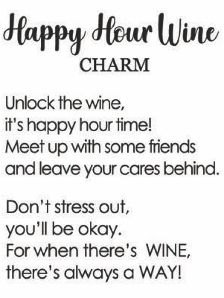Happy Hour Wine Charm - White Wine