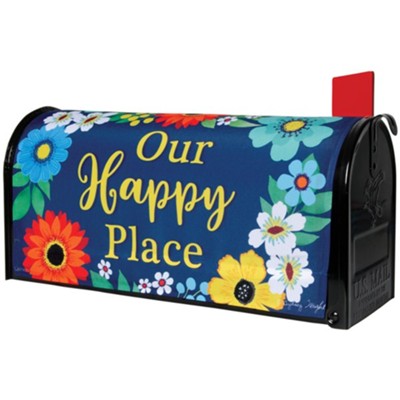 Happy Place Floral Mailbox Cover