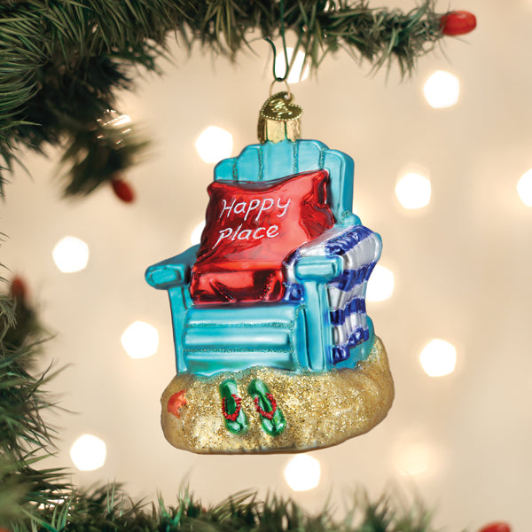 Happy Place Glass Ornament
