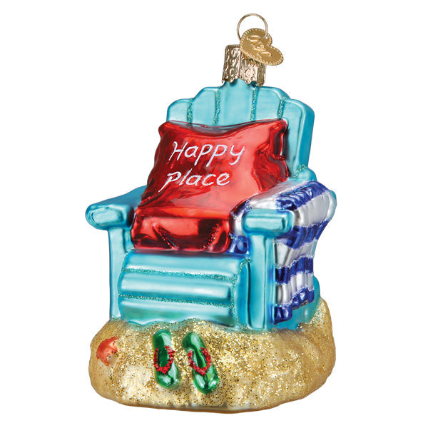Happy Place Glass Ornament