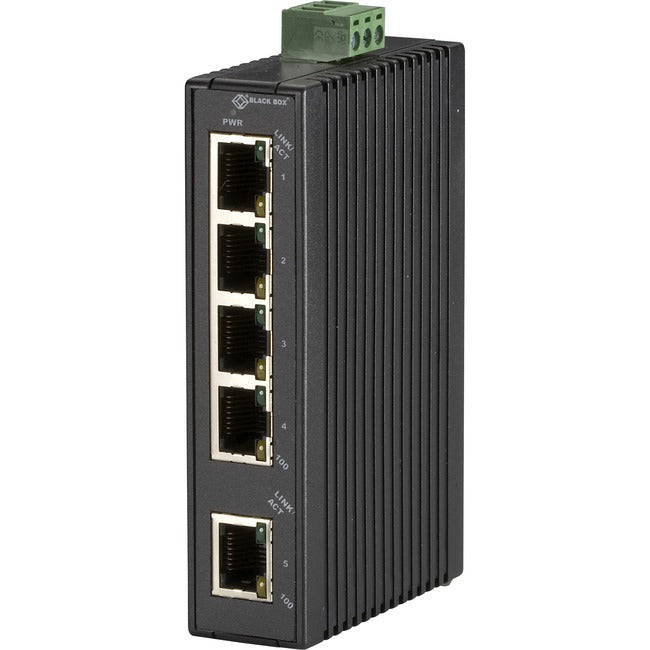 Hardened Switch Industrial Ethernet - 5-Port 10/100Mbps RJ45 | Black Box LBH120A-H