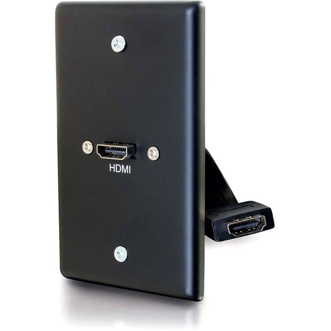 Hdmi&Reg; Pass Through Single Gang Wall Plate - Black