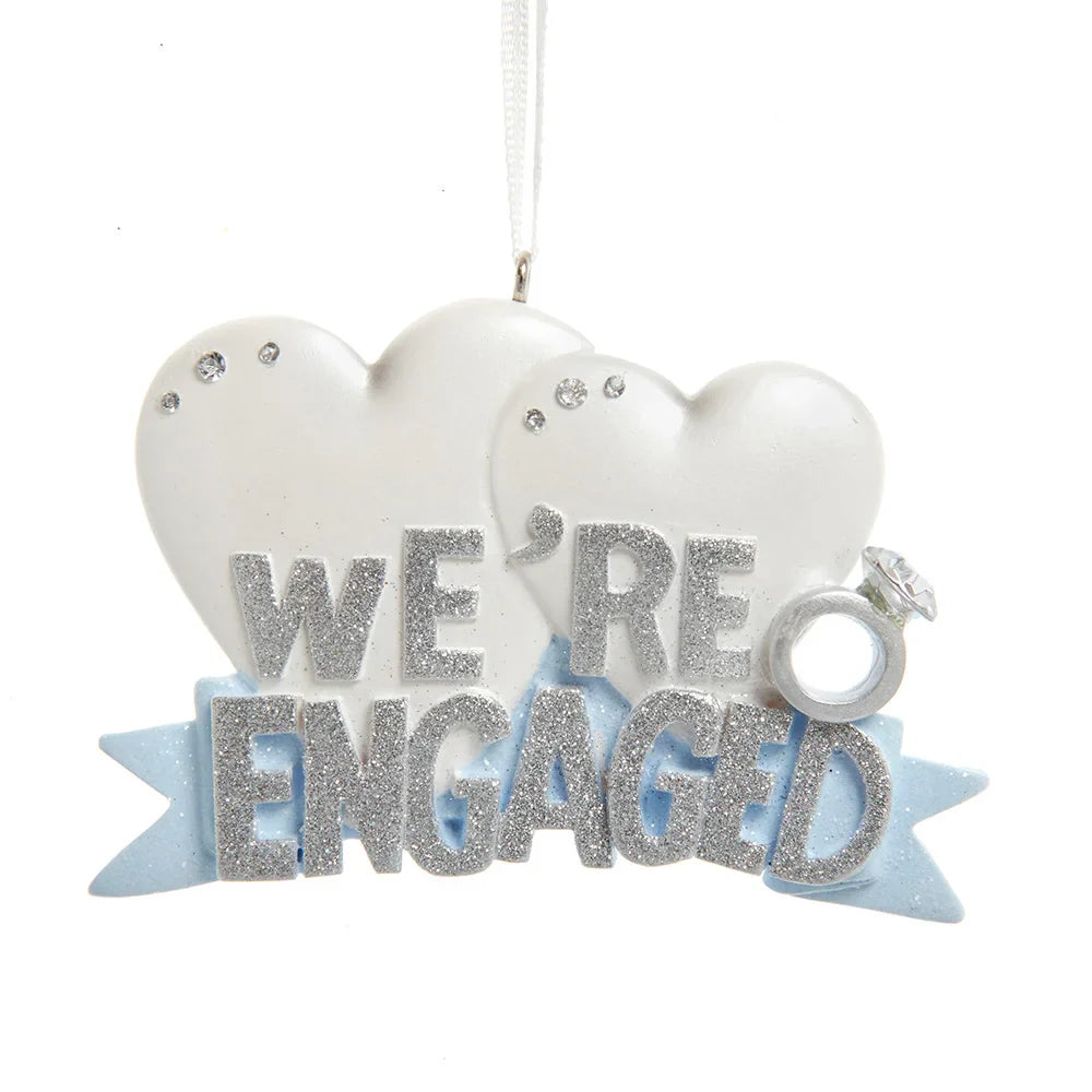 Hearts Ornament - "We're Engaged"