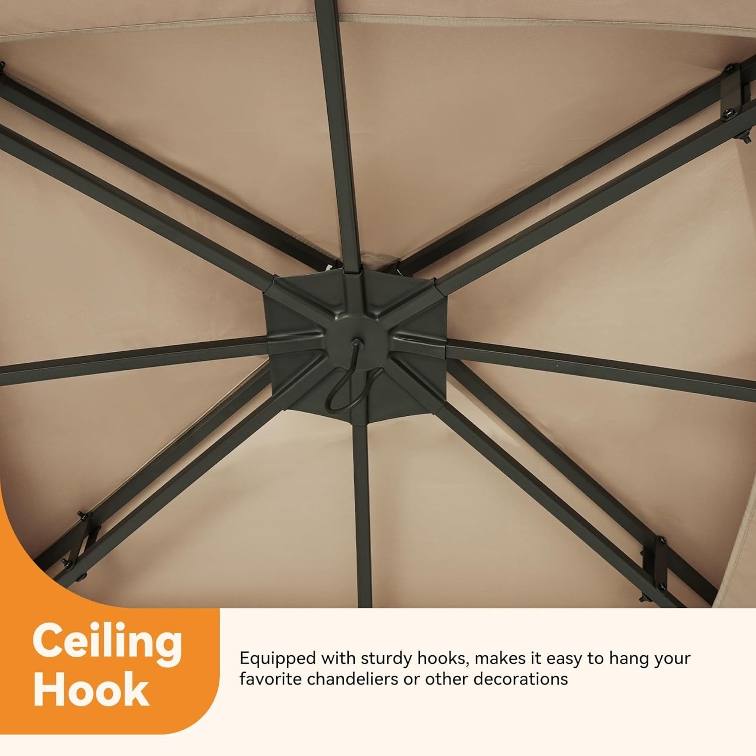 Heavy Duty Patio Gazebo with LED Lights and Speaker